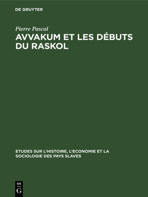 cover image of Avvakum et les débuts du raskol
